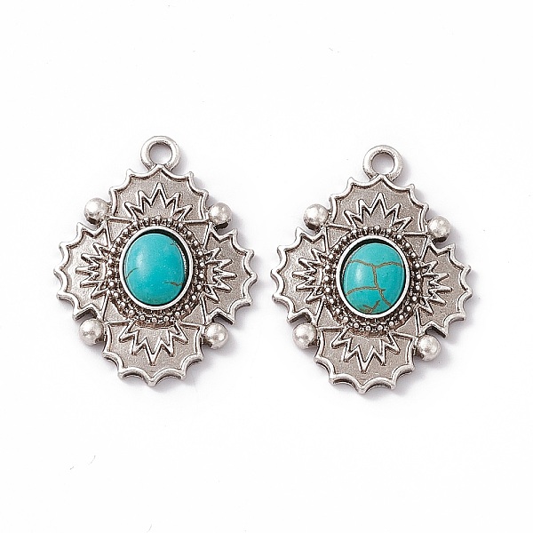 PandaHall Synthetic Turquoise Pendants, Oval Charms, with Rack Plating Alloy Findings, Antique Silver, 35x27x6mm, Hole: 3mm Synthetic...
PandaHall Synthetic Turquoise Pendants, Oval Charms, with Rack Plating Alloy Findings, Antique Silver, 35x27x6mm, Hole: 3mm Synthetic...
