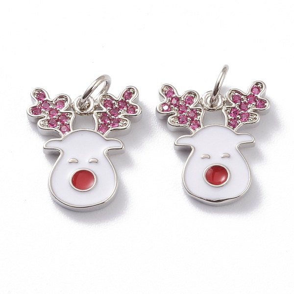 PandaHall Brass Micro Pave Cerise Cubic Zirconia Pendants, with White Enamel & Jump Rings, Long-Lasting Plated, For Christmas, Reindeer/Stag...
PandaHall Brass Micro Pave Cerise Cubic Zirconia Pendants, with White Enamel & Jump Rings, Long-Lasting Plated, For Christmas, Reindeer/Stag...