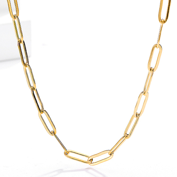 PandaHall Stainless Steel Paperclip Chain Necklaces for Women, Real 18K Gold Plated, 17.72 inch(45cm) Stainless Steel
PandaHall Stainless Steel Paperclip Chain Necklaces for Women, Real 18K Gold Plated, 17.72 inch(45cm) Stainless Steel