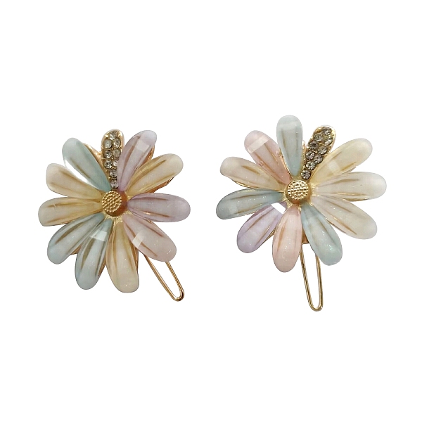 PandaHall Alloy Hair Barrettes, Frog Buckle Hairpin for Women, Girls, with Resin Flower and Crystal Rhinestone, Colorful, 45~50mm Alloy
PandaHall Alloy Hair Barrettes, Frog Buckle Hairpin for Women, Girls, with Resin Flower and Crystal Rhinestone, Colorful, 45~50mm Alloy