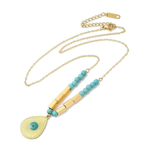 PandaHall Enamel Teardrop with Synthetic Turquoise Beaded Pendant Necklace, Ion Plating(IP) 304 Stainless Steel Jewelry, Golden, 18.54 inch...
PandaHall Enamel Teardrop with Synthetic Turquoise Beaded Pendant Necklace, Ion Plating(IP) 304 Stainless Steel Jewelry, Golden, 18.54 inch...