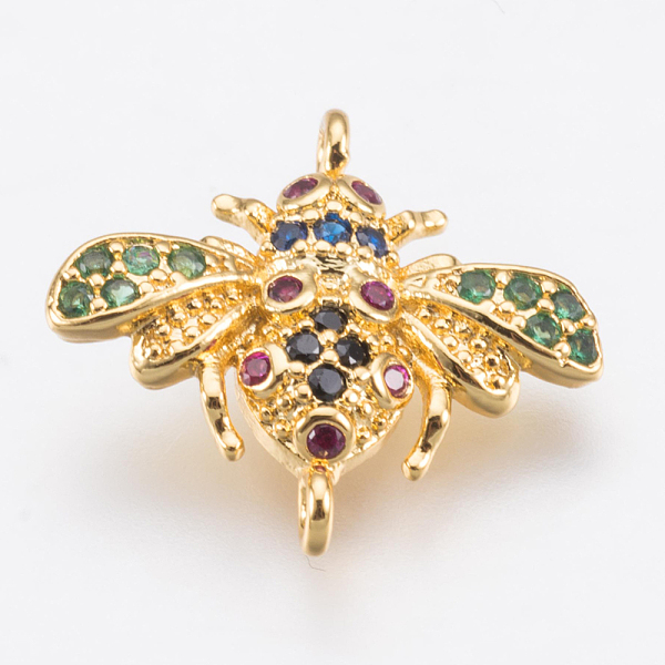 PandaHall Brass Micro Pave Cubic Zirconia Links, Insect, Colorful, Golden, 15.5x17x2.5mm, Hole: 1.2mm Brass+Cubic Zirconia Insects
PandaHall Brass Micro Pave Cubic Zirconia Links, Insect, Colorful, Golden, 15.5x17x2.5mm, Hole: 1.2mm Brass+Cubic Zirconia Insects