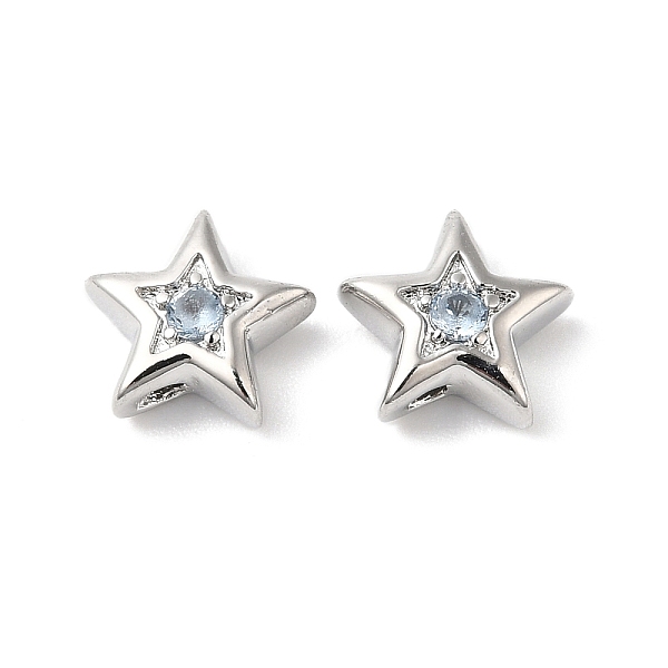 PandaHall Brass with Cubic Zirconia Beads Beads, Real Platinum Plated, Star, Azure, 7.5x8x3mm, Hole: 1mm Brass+Cubic Zirconia Star Blue
PandaHall Brass with Cubic Zirconia Beads Beads, Real Platinum Plated, Star, Azure, 7.5x8x3mm, Hole: 1mm Brass+Cubic Zirconia Star Blue