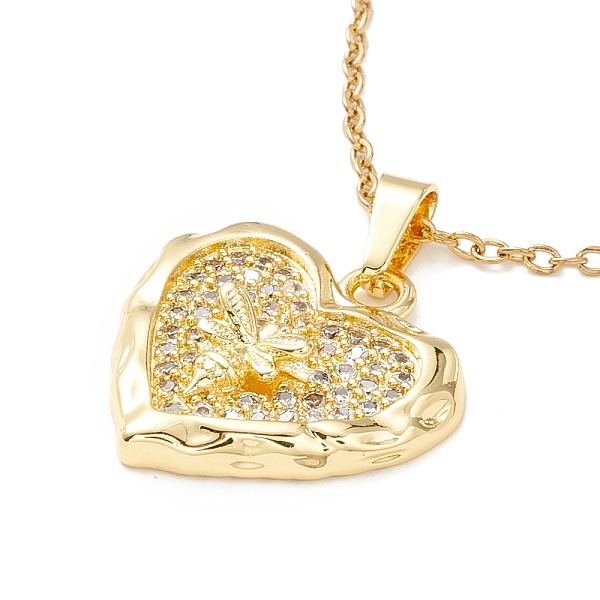 PandaHall Clear Cubic Zirconia Heart with Dragonfly Pendant Necklace, 304 Stainless Steel Jewelry for Women, Golden, 17.72 inch(45cm) Cubic...
PandaHall Clear Cubic Zirconia Heart with Dragonfly Pendant Necklace, 304 Stainless Steel Jewelry for Women, Golden, 17.72 inch(45cm) Cubic...