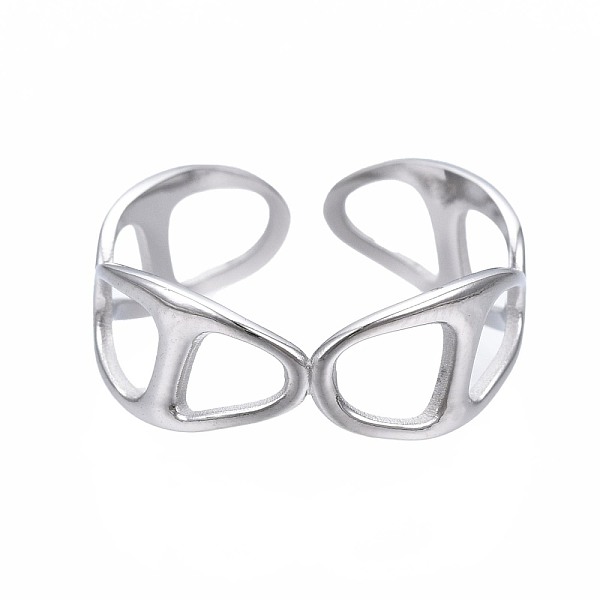 PandaHall 304 Stainless Steel Oval Wrap Open Cuff Ring, Chunky Hollow Ring for Women, Stainless Steel Color, US Size 8 1/4(18.3mm) 304...
PandaHall 304 Stainless Steel Oval Wrap Open Cuff Ring, Chunky Hollow Ring for Women, Stainless Steel Color, US Size 8 1/4(18.3mm) 304...
