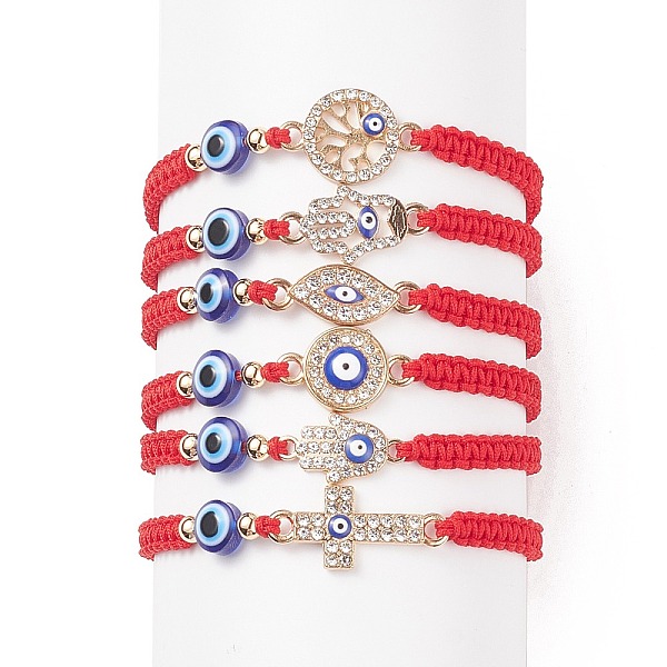 PandaHall 6Pcs 6 Style Resin Evil Eye Braided Bead Bracelets Set, Crystal Rhinestone Tree & Hamsa Hand & Cross Link Bracelets for Women, Red...
PandaHall 6Pcs 6 Style Resin Evil Eye Braided Bead Bracelets Set, Crystal Rhinestone Tree & Hamsa Hand & Cross Link Bracelets for Women, Red...