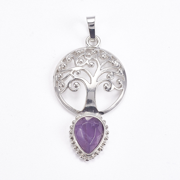 PandaHall Brass Pendants, Natural Amethyst, Faceted, Hollow Flat Round with Tree of Life and Teardrop, Platinum, 49x27x6mm Amethyst Flat...
PandaHall Brass Pendants, Natural Amethyst, Faceted, Hollow Flat Round with Tree of Life and Teardrop, Platinum, 49x27x6mm Amethyst Flat...