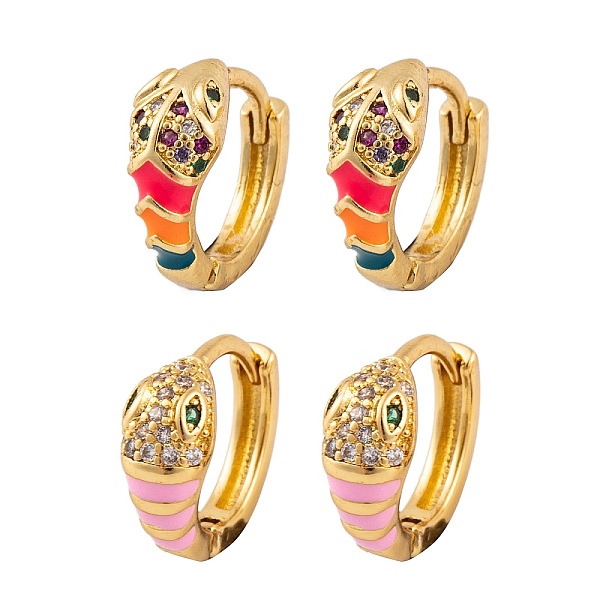 PandaHall Brass Micro Pave Cubic Zirconia Earrings, Snake Enamel Hoop Earrings for Women Men, Real 18K Gold Plated, Mixed Color, 14.5x5.5mm..., Multicolor
PandaHall Brass Micro Pave Cubic Zirconia Earrings, Snake Enamel Hoop Earrings for Women Men, Real 18K Gold Plated, Mixed Color, 14.5x5.5mm..., Multicolor