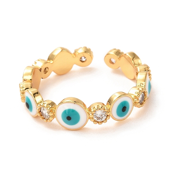 PandaHall Evil Eye Golden Enamel Cuff Rings for Women, Brass Micro Pave Clear Cubic Zirconia Open Rings, Cyan, US Size 5 1/2(16.1mm), 3~5mm...
PandaHall Evil Eye Golden Enamel Cuff Rings for Women, Brass Micro Pave Clear Cubic Zirconia Open Rings, Cyan, US Size 5 1/2(16.1mm), 3~5mm...