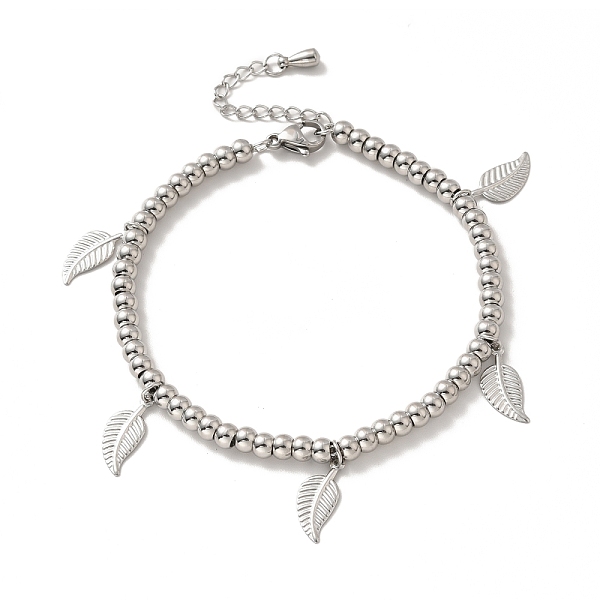PandaHall 304 Stainless Steel Leaf Charm Bracelet with 201 Stainless Steel Round Beads for Women, Stainless Steel Color, 8-5/8 inch(22cm)...
PandaHall 304 Stainless Steel Leaf Charm Bracelet with 201 Stainless Steel Round Beads for Women, Stainless Steel Color, 8-5/8 inch(22cm)...