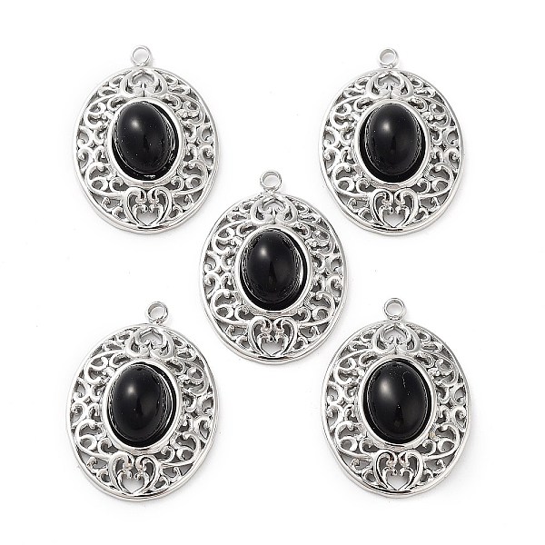 PandaHall 304 Stainless Steel Pendants, Natural Black Onyx(Dyed & Heated) Oval Charms, Stainless Steel Color, 21x15x5.5~6.5mm, Hole: 1.5mm...
PandaHall 304 Stainless Steel Pendants, Natural Black Onyx(Dyed & Heated) Oval Charms, Stainless Steel Color, 21x15x5.5~6.5mm, Hole: 1.5mm...