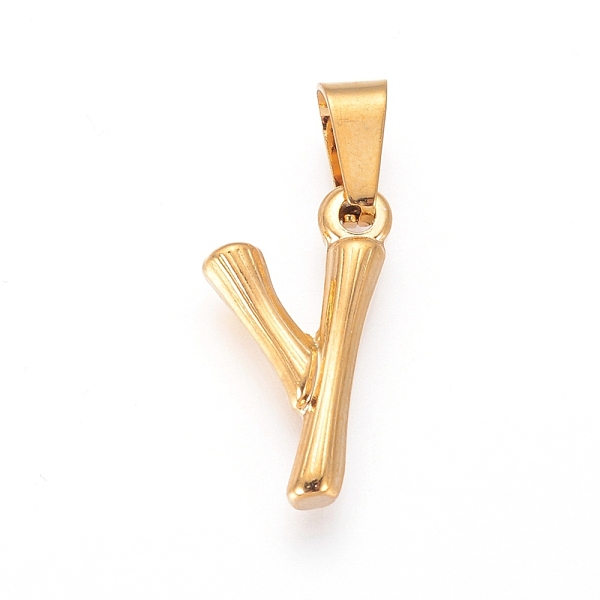 PandaHall 304 Stainless Steel Pendants, Bamboo Style, Letter, Golden Color, Letter.Y, 19x10x3mm, Hole: 3x7mm 304 Stainless Steel Letter
PandaHall 304 Stainless Steel Pendants, Bamboo Style, Letter, Golden Color, Letter.Y, 19x10x3mm, Hole: 3x7mm 304 Stainless Steel Letter