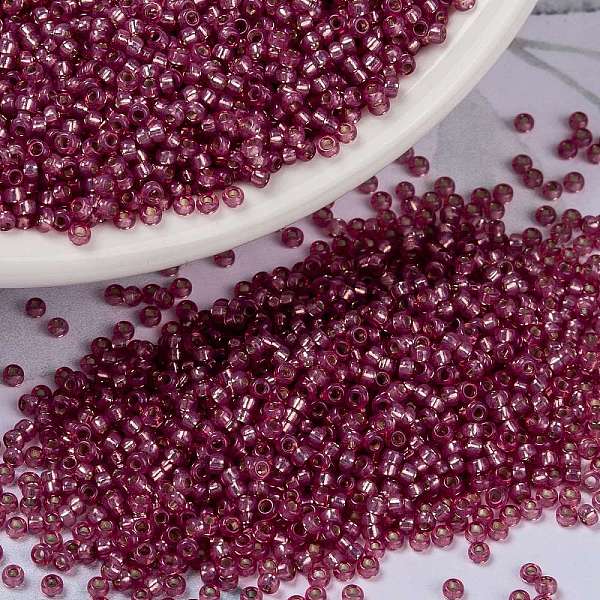 PandaHall MIYUKI Round Rocailles Beads, Japanese Seed Beads, 15/0, (RR645) Dyed Dark Rose Silverlined Alabaster, 15/0, 1.5mm, Hole: 0.7mm..., Purple
PandaHall MIYUKI Round Rocailles Beads, Japanese Seed Beads, 15/0, (RR645) Dyed Dark Rose Silverlined Alabaster, 15/0, 1.5mm, Hole: 0.7mm..., Purple