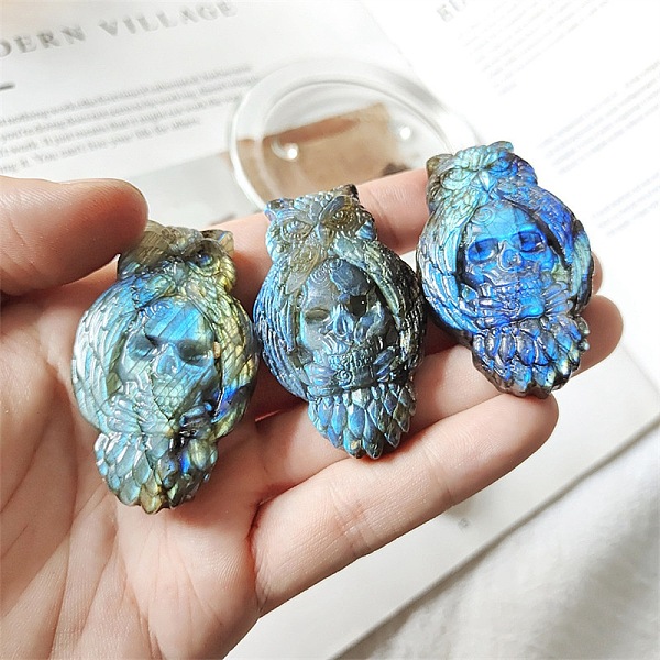 PandaHall Natural Labradorite Carved Figurines Statues for Home Office Desktop Decoration, Skull, 40mm Labradorite Skull
PandaHall Natural Labradorite Carved Figurines Statues for Home Office Desktop Decoration, Skull, 40mm Labradorite Skull
