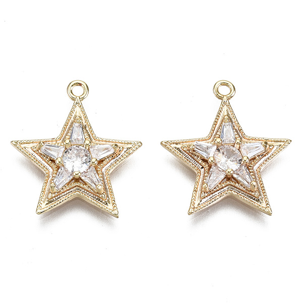 PandaHall Brass Micro Pave Clear Cubic Zirconia Pendants, Nickel Free, Star, Real 18K Gold Plated, 17.5x16x3.5mm, Hole: 1.2mm Brass+Cubic...
PandaHall Brass Micro Pave Clear Cubic Zirconia Pendants, Nickel Free, Star, Real 18K Gold Plated, 17.5x16x3.5mm, Hole: 1.2mm Brass+Cubic...