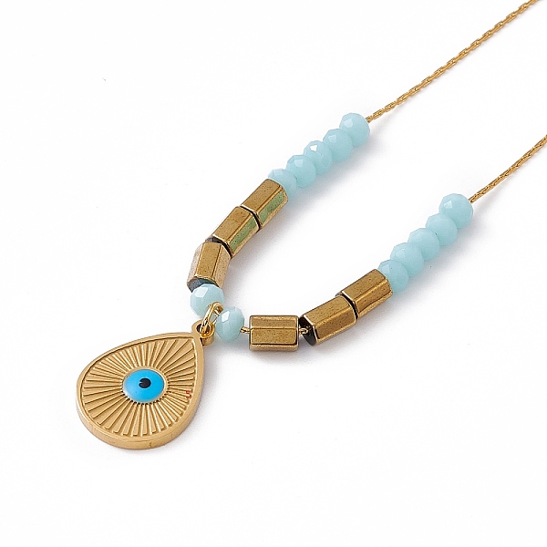 PandaHall 304 Stainless Steel Teardrop with Evil Eye Pendant Necklace for Women, Golden, 16.14 inch(41cm) 304 Stainless Steel
PandaHall 304 Stainless Steel Teardrop with Evil Eye Pendant Necklace for Women, Golden, 16.14 inch(41cm) 304 Stainless Steel