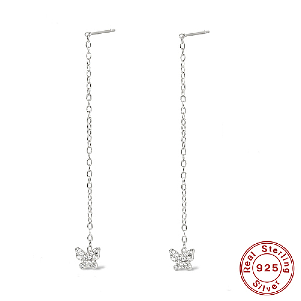 PandaHall Rhodium Plated 925 Sterling Silver Butterfly Stud Earrings, Ear Threads, Platinum, 60x5mm Sterling Silver Butterfly
PandaHall Rhodium Plated 925 Sterling Silver Butterfly Stud Earrings, Ear Threads, Platinum, 60x5mm Sterling Silver Butterfly
