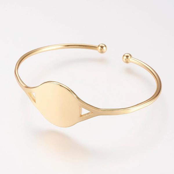 PandaHall Brass Cuff Bangle, Real 18K Gold Plated, 1-3/4 inchx2 inch(44x52mm) Brass
PandaHall Brass Cuff Bangle, Real 18K Gold Plated, 1-3/4 inchx2 inch(44x52mm) Brass