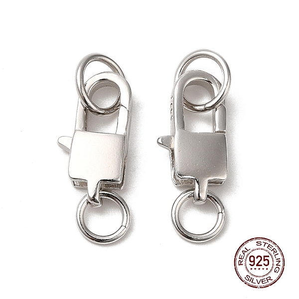PandaHall Rhodium Plated 925 Sterling Silver Lobster Claw Clasps with Jump Rings, Square with 925 Stamp, Platinum, 13x6.5x2.8mm Sterling...
PandaHall Rhodium Plated 925 Sterling Silver Lobster Claw Clasps with Jump Rings, Square with 925 Stamp, Platinum, 13x6.5x2.8mm Sterling...