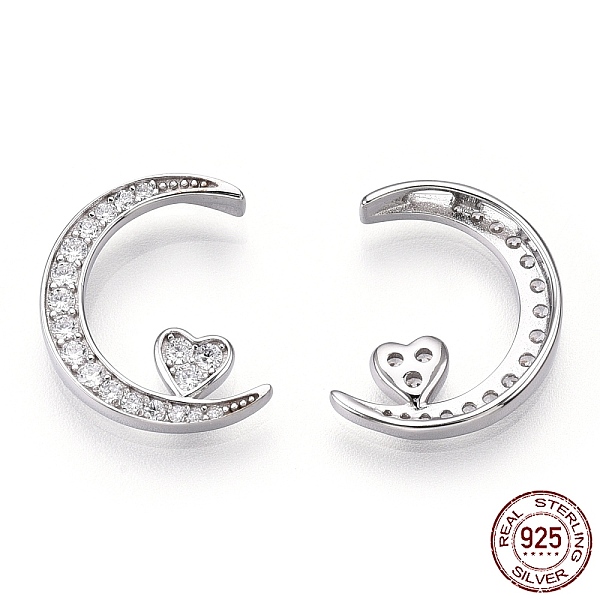 PandaHall Rhodium Plated 925 Sterling Silver Micro Pave Cubic Zirconia Pendants, Moon with Heart Charms, Nickel Free, Real Platinum Plated..., Clear
PandaHall Rhodium Plated 925 Sterling Silver Micro Pave Cubic Zirconia Pendants, Moon with Heart Charms, Nickel Free, Real Platinum Plated..., Clear