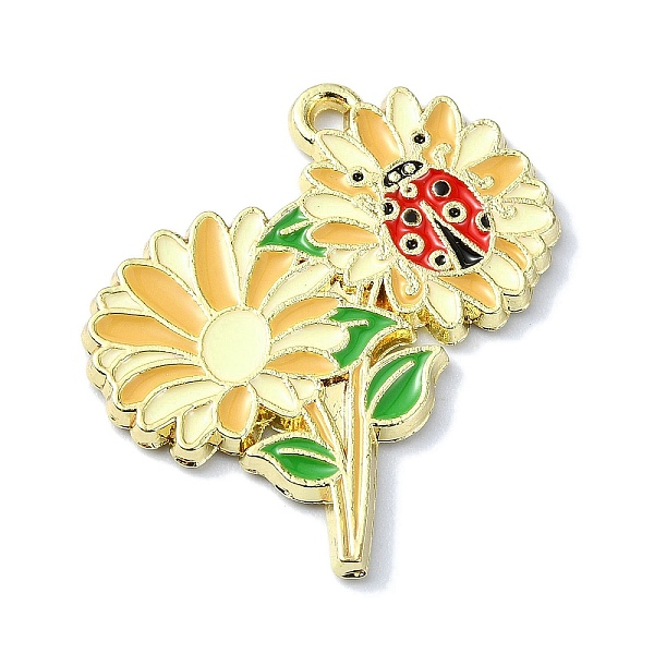 PandaHall Alloy Enamel Pendants, Ladybug Charm, Golden, Flower, 30.5x9x2mm, Hole: 2mm Alloy+Enamel Flower
PandaHall Alloy Enamel Pendants, Ladybug Charm, Golden, Flower, 30.5x9x2mm, Hole: 2mm Alloy+Enamel Flower