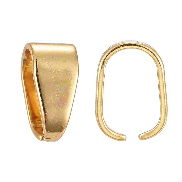 PandaHall 304 Stainless Steel Snap on Bails, Pendant Bails, Golden, 7.5x5x3.5mm, Inner Diameter: 6.5x4mm 304 Stainless Steel
PandaHall 304 Stainless Steel Snap on Bails, Pendant Bails, Golden, 7.5x5x3.5mm, Inner Diameter: 6.5x4mm 304 Stainless Steel