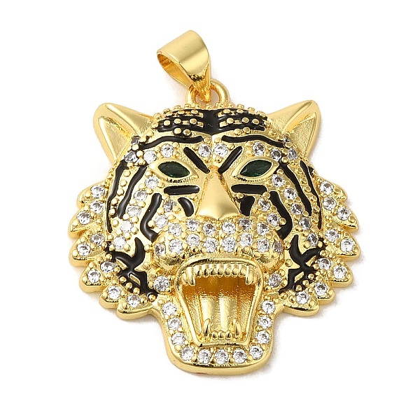 PandaHall Brass Micro Pave Cubic Zirconia with Enamel Pendants, Tiger Charms, Real 18K Gold Plated, 27.5x25x5.5mm, Hole: 5x3.5mm Brass+Cubic..., Clear
PandaHall Brass Micro Pave Cubic Zirconia with Enamel Pendants, Tiger Charms, Real 18K Gold Plated, 27.5x25x5.5mm, Hole: 5x3.5mm Brass+Cubic..., Clear
