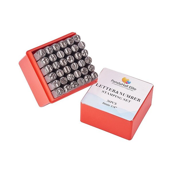 PandaHall 36pcs Iron number Punch, Letter Alphabet A-Z and Number 0-9 Seal Stamps for DIY Jewelry Making, Black,6mm in Alphabet/number...
PandaHall 36pcs Iron number Punch, Letter Alphabet A-Z and Number 0-9 Seal Stamps for DIY Jewelry Making, Black,6mm in Alphabet/number...