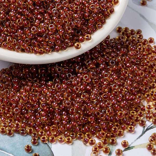 PandaHall MIYUKI Round Rocailles Beads, Japanese Seed Beads, (RR236) Orange Lined Crystal, 8/0, 3mm, Hole: 1mm, about 2111~2277pcs/50g Glass..., Brown
PandaHall MIYUKI Round Rocailles Beads, Japanese Seed Beads, (RR236) Orange Lined Crystal, 8/0, 3mm, Hole: 1mm, about 2111~2277pcs/50g Glass..., Brown