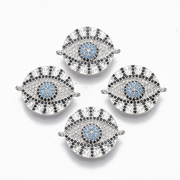 PandaHall Brass Micro Pave Cubic Zirconia Links connectors, Flat Round with Evil Eye, Colorful, Platinum, 18x22.5x3.5mm, Hole: 1.2mm...
PandaHall Brass Micro Pave Cubic Zirconia Links connectors, Flat Round with Evil Eye, Colorful, Platinum, 18x22.5x3.5mm, Hole: 1.2mm...