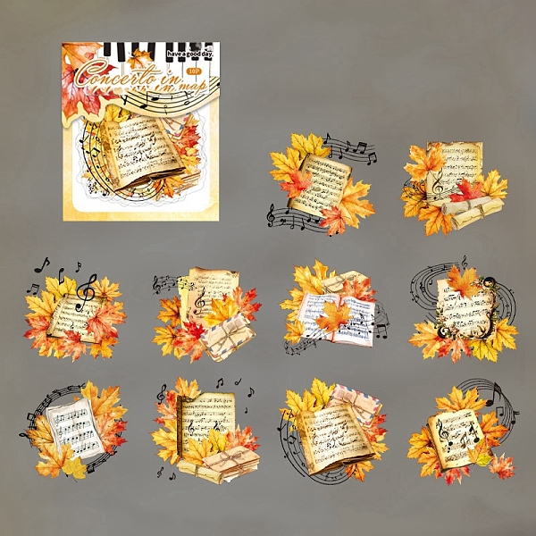 PandaHall 10Pcs Iridescent Musical Not Leaf PET Waterproof Self Adhesive Stickers, Maple Leaf Decals for DIY Scrapbooking, Photo Album..., Gold
PandaHall 10Pcs Iridescent Musical Not Leaf PET Waterproof Self Adhesive Stickers, Maple Leaf Decals for DIY Scrapbooking, Photo Album..., Gold