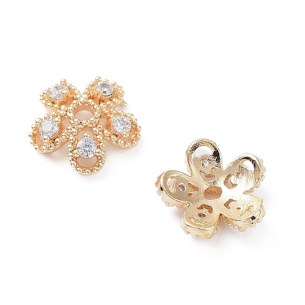 PandaHall Brass with Clear Cubic Zirconia Bead Caps, 5-Petal Flower, Real 18K Gold Plated, 8.5x9x3mm, Hole: 1~1.4mm Brass+Cubic Zirconia
PandaHall Brass with Clear Cubic Zirconia Bead Caps, 5-Petal Flower, Real 18K Gold Plated, 8.5x9x3mm, Hole: 1~1.4mm Brass+Cubic Zirconia