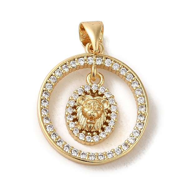 PandaHall Brass Micro Pave Clear Cubic Zirconia Pendants, Ring with Lion Charms, Real 18K Gold Plated, 20x18x4mm, Hole: 5x3.7mm Brass+Cubic...
PandaHall Brass Micro Pave Clear Cubic Zirconia Pendants, Ring with Lion Charms, Real 18K Gold Plated, 20x18x4mm, Hole: 5x3.7mm Brass+Cubic...