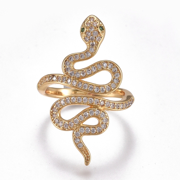 PandaHall Brass Micro Pave Cubic Zirconia Cuff Rings, Open Rings, Wide Band Rings, Long-Lasting Plated, Snake, Golden, Size 7, Inner..., Clear
PandaHall Brass Micro Pave Cubic Zirconia Cuff Rings, Open Rings, Wide Band Rings, Long-Lasting Plated, Snake, Golden, Size 7, Inner..., Clear