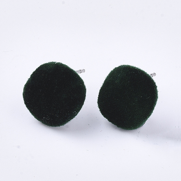PandaHall Flocky Iron Stud Earring Findings, with Steel Pins and Loop, Flat Round, Dark Green, 13.5x13mm, Hole: 3.5mm, Pin: 0.8mm Iron Flat...
PandaHall Flocky Iron Stud Earring Findings, with Steel Pins and Loop, Flat Round, Dark Green, 13.5x13mm, Hole: 3.5mm, Pin: 0.8mm Iron Flat...