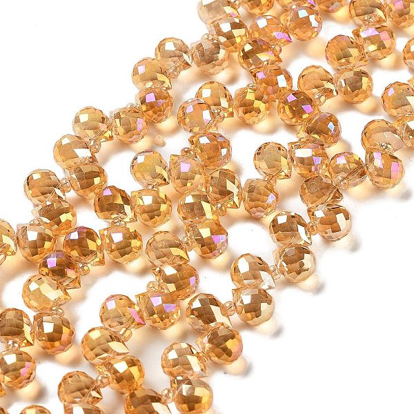 PandaHall Transparent Electroplate Glass Beads Strands, Faceted, Top Drilled Teardrop, Full Rainbow Plated, Sandy Brown, 10x7.8mm, Hole: 1mm...
PandaHall Transparent Electroplate Glass Beads Strands, Faceted, Top Drilled Teardrop, Full Rainbow Plated, Sandy Brown, 10x7.8mm, Hole: 1mm...