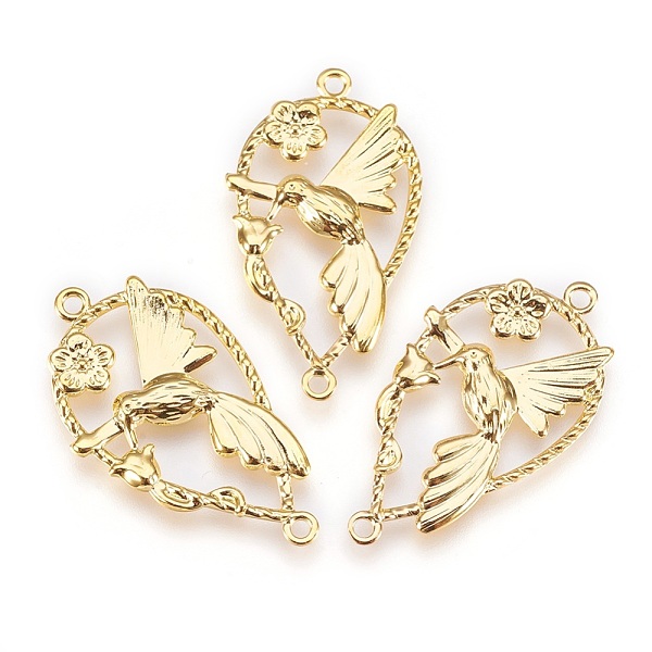 PandaHall Rack Plating Brass Links connectors, Teardrop with Bird, Golden, 33.5x18.5x1.5mm, Hole: 1.6mm Brass Bird
PandaHall Rack Plating Brass Links connectors, Teardrop with Bird, Golden, 33.5x18.5x1.5mm, Hole: 1.6mm Brass Bird