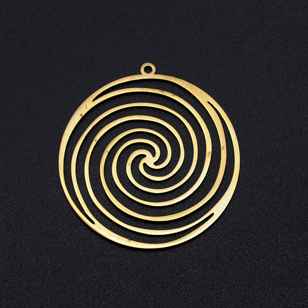 PandaHall 201 Stainless Steel Filigree Charms, Flat Round with Vortex, Golden, 37x35x1mm, Hole: 1.6mm 201 Stainless Steel Flat Round
PandaHall 201 Stainless Steel Filigree Charms, Flat Round with Vortex, Golden, 37x35x1mm, Hole: 1.6mm 201 Stainless Steel Flat Round