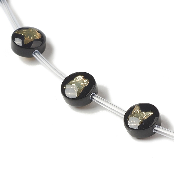 PandaHall Handmade Lampwork Beads Strands, with Golden Tone Brass Findings & Enamel, Flat Round, Black, Butterfly Pattern, 8x5.5mm, Hole...
PandaHall Handmade Lampwork Beads Strands, with Golden Tone Brass Findings & Enamel, Flat Round, Black, Butterfly Pattern, 8x5.5mm, Hole...