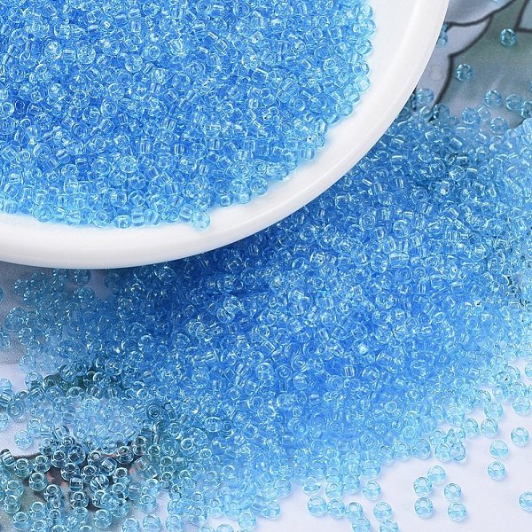 PandaHall MIYUKI Round Rocailles Beads, Japanese Seed Beads, 11/0, (RR148) Transparent Aqua, 2x1.3mm, Hole: 0.8mm, about 1111pcs/10g Glass..., Cyan
PandaHall MIYUKI Round Rocailles Beads, Japanese Seed Beads, 11/0, (RR148) Transparent Aqua, 2x1.3mm, Hole: 0.8mm, about 1111pcs/10g Glass..., Cyan