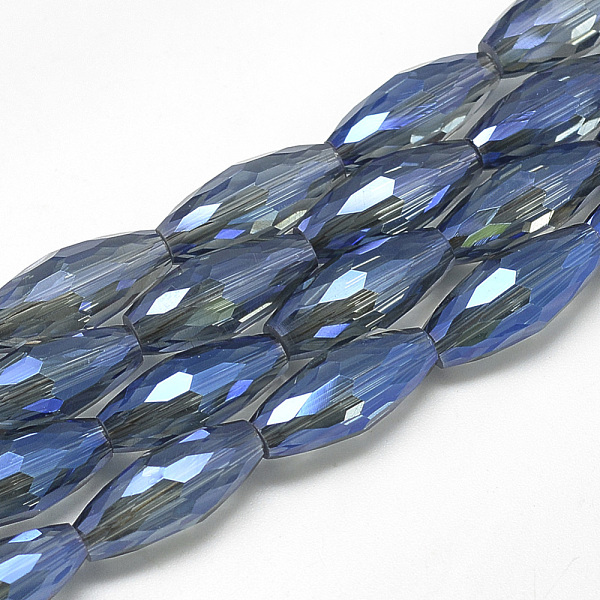 PandaHall Electroplate Glass Beads Strands, Rainbow Plated, Faceted, Olive, Steel Blue, 18x8mm, Hole: 1.5mm, about 39~40pcs/29.3 inch Glass...
PandaHall Electroplate Glass Beads Strands, Rainbow Plated, Faceted, Olive, Steel Blue, 18x8mm, Hole: 1.5mm, about 39~40pcs/29.3 inch Glass...
