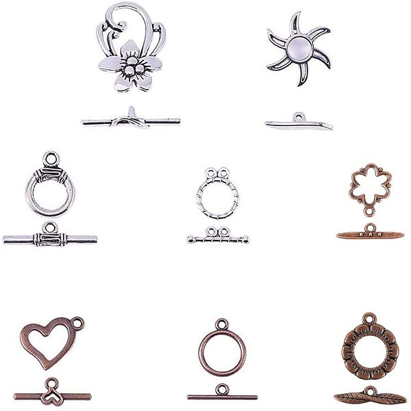 PandaHall Tibetan Style Alloy Toggle Clasps, Mixed Color, Toggle: 15~28x6.5~22.5x1~2mm, hole: 1.5~3.5mm, Bar: 18~30x2.5~9mm, hole: 1.2mm...
PandaHall Tibetan Style Alloy Toggle Clasps, Mixed Color, Toggle: 15~28x6.5~22.5x1~2mm, hole: 1.5~3.5mm, Bar: 18~30x2.5~9mm, hole: 1.2mm...
