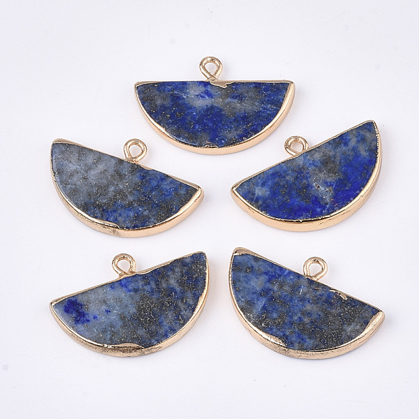 PandaHall Electroplate Natural Lapis Lazuli Semi Circle Pendants, with Iron Findings, Half Round, Golden, 17~18x27x3~4mm, Hole: 1.8mm Lapis...
PandaHall Electroplate Natural Lapis Lazuli Semi Circle Pendants, with Iron Findings, Half Round, Golden, 17~18x27x3~4mm, Hole: 1.8mm Lapis...