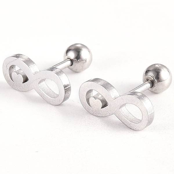 PandaHall 201 Stainless Steel Barbell Cartilage Earrings, Screw Back Earrings, with 304 Stainless Steel Pins, Infinity with Heart, Stainless...
PandaHall 201 Stainless Steel Barbell Cartilage Earrings, Screw Back Earrings, with 304 Stainless Steel Pins, Infinity with Heart, Stainless...