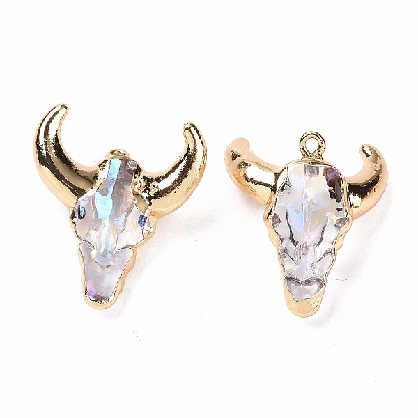 PandaHall Glass Pendants, with Light Gold Plated Brass Findings, Cattle Head Charms, Clear AB, 28.5x26x13mm, Hole: 1.7mm Brass+Glass Cattle..., White
PandaHall Glass Pendants, with Light Gold Plated Brass Findings, Cattle Head Charms, Clear AB, 28.5x26x13mm, Hole: 1.7mm Brass+Glass Cattle..., White