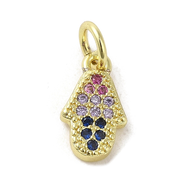 PandaHall Brass Micro Pave Cubic Zirconia Charms, Real 18K Gold Plated, Hamsa Hand Charms, Colorful, 11.5x6.5x1.5mm, Hole: 3mm Brass+Cubic...
PandaHall Brass Micro Pave Cubic Zirconia Charms, Real 18K Gold Plated, Hamsa Hand Charms, Colorful, 11.5x6.5x1.5mm, Hole: 3mm Brass+Cubic...
