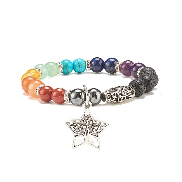 PandaHall Natural & Synthetic Mixed Gemstone Round Beaded Stretch Bracelet with Alloy Star with Tree, Yoga Jewelry for Women, Inner Diameter...
PandaHall Natural & Synthetic Mixed Gemstone Round Beaded Stretch Bracelet with Alloy Star with Tree, Yoga Jewelry for Women, Inner Diameter...