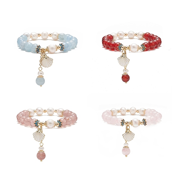 PandaHall Natural Mixed Gemstone & Pearl Stretch Bracelet, Alloy Enamel Shell Charms Bracelet for Women, Inner Diameter: 2 inch(5cm) Mixed...
PandaHall Natural Mixed Gemstone & Pearl Stretch Bracelet, Alloy Enamel Shell Charms Bracelet for Women, Inner Diameter: 2 inch(5cm) Mixed...
