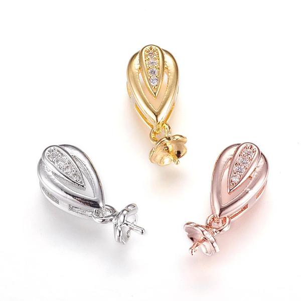 PandaHall Long-Lasting Plated Brass Micro Pave Cubic Zirconia Peg Bails Pendants, For Half Drilled Beads, teardrop, Mixed Color, 16mm, Hole...
PandaHall Long-Lasting Plated Brass Micro Pave Cubic Zirconia Peg Bails Pendants, For Half Drilled Beads, teardrop, Mixed Color, 16mm, Hole...