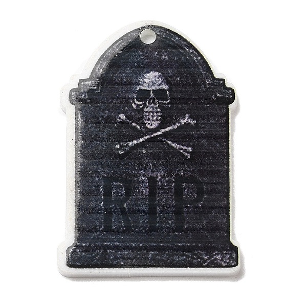 PandaHall Halloween Themed Opaque Acrylic Pendants, Tombstone Charms, Black, 37.5~38x23.5~25.5x2mm, Hole: 2mm Acrylic Skeleton Black
PandaHall Halloween Themed Opaque Acrylic Pendants, Tombstone Charms, Black, 37.5~38x23.5~25.5x2mm, Hole: 2mm Acrylic Skeleton Black